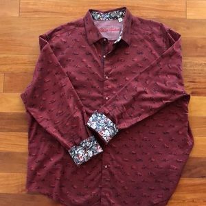 Burgundy Race car Robert Graham 3XL shirt